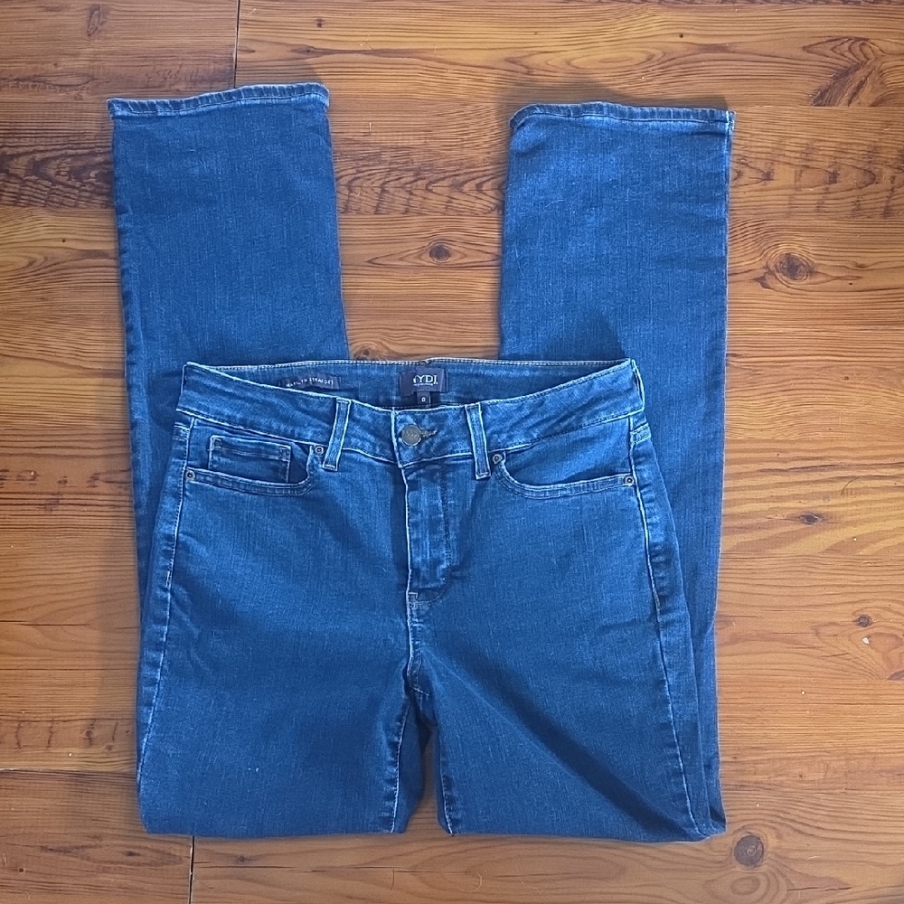 NYDJ Marilyn Straight Dark Blue Jeans